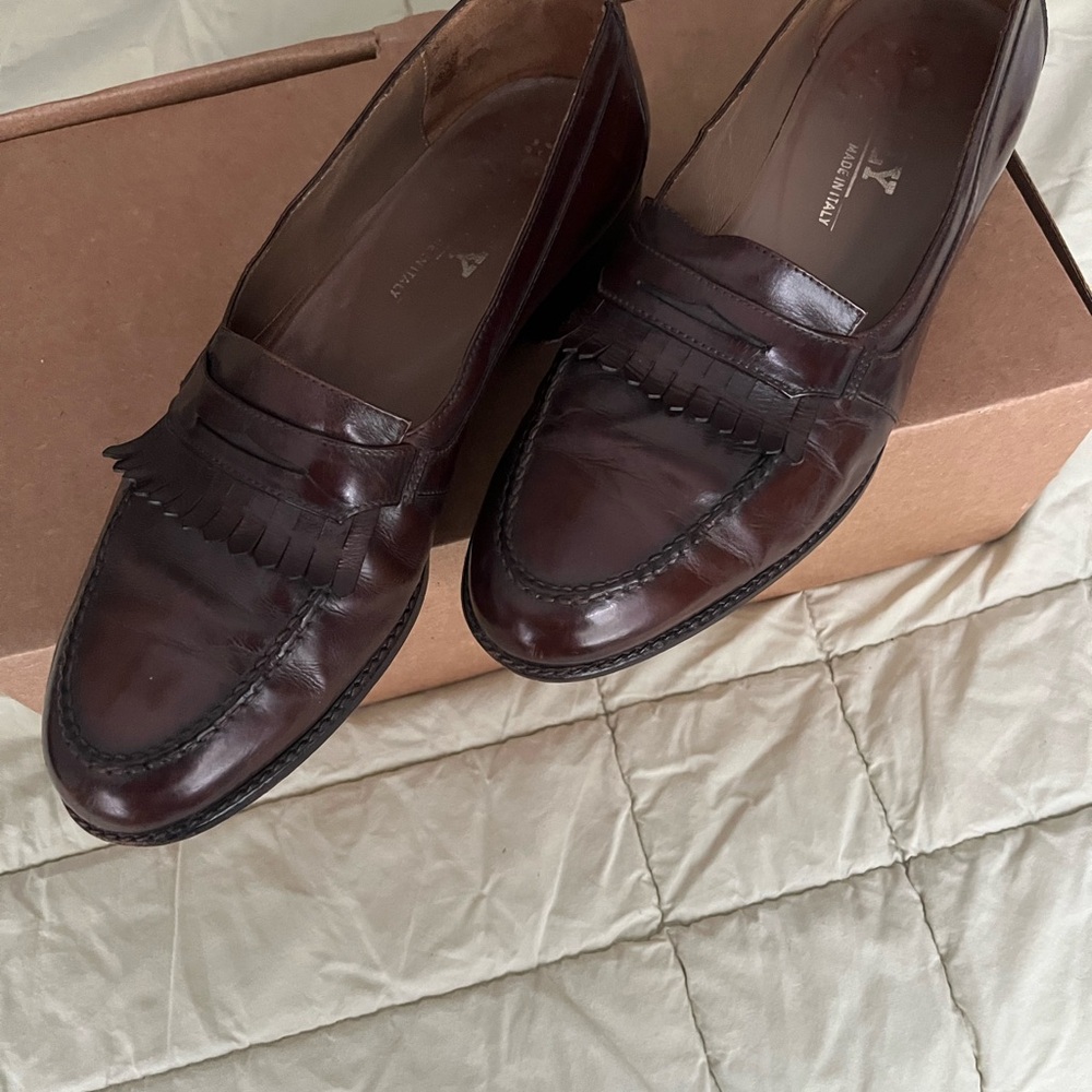 Bally Men's Dark Brown Leather Slip-On Loafers
